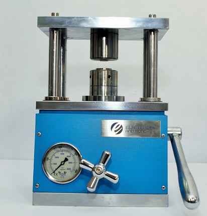 Hydraulic crimping machine for coin cells